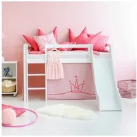 Hoppekids Hochbett «Princess» Rutsche & Vorhang Rosa und viel Auswahl rosa 81 cm x 168 cm x 9 cm