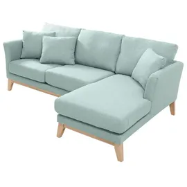 miliboo Eckcouch Polyester 3-Sitzer Lagunenblau