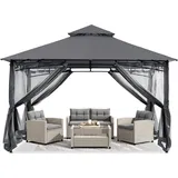 luxuskollektion Pavillon 2,5 x 2,5 m Grau