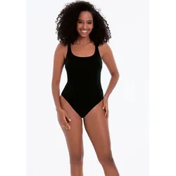 Badeanzug ROSA FAIA "Pure", Damen, Gr. 42, Cup A/B, schwarz, Polyamid, Elasthan, clean, matt, unifarben, casual, Badeanzüge, herausnehmbare Schalen, hohe Beinausschnitte