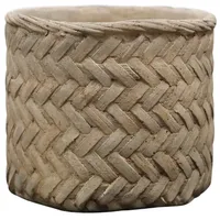 Chic Antique Corte Übertopf mit großem Flechtmuster, H17,5/D20 cm, natur