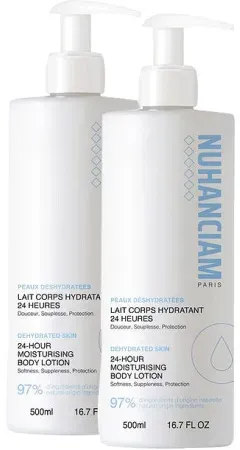Nuhanciam Körpermilch Feuchtigkeitsspendend 24 Stunden 2x500ml
