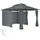 Tectake Gartenpavillon Emine 4 x 3 m inkl. 6 Seitenteile Dunkelgrau