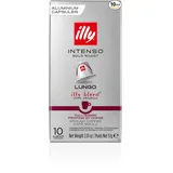 illy Kaffee Nespresso kompatible Kapseln Lungo Intenso Aluminium Kaffeekapseln 10 Stück