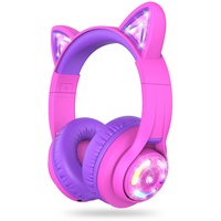 iClever Bluetooth Kopfhörer für Kinder auf dem Ohr für Jungen und Mädchen, verstellbare 85/94 dB Lautstärkeregler, Kinder-Kopfhörer mit Mikrofon für Schule/Tablet,Handy,PC,TV