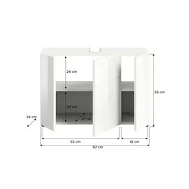 xonox.home Waschbeckenunterschrank B/H/T: 82x56x34 cm) - weiß