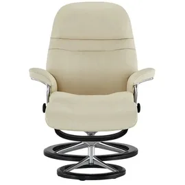Stressless Relaxsessel mit Hocker Leder 79 x 103 x 73 cm creme