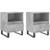 vidaXL Nachttische 2 Stk. Betongrau 40x35x50 cm Holzwerkstoff