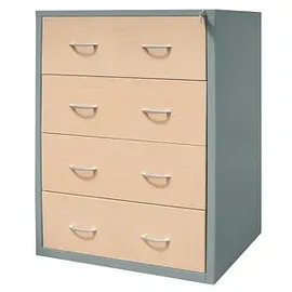 Gürkan Hängeregistraturschrank silber, ahorn 4 Schubladen 76,0 x 62,0 x 132,0 cm