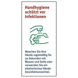 Schild "Handhygiene schützt vor Infektionen", Folie 70 x 150 mm
