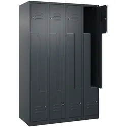 C+P Z-Spind Classic PLUS bodenstehend, 8 Abteile, HxBxT 185x120x50cm, Zylinderschloss, Anthrazit von PROREGAL