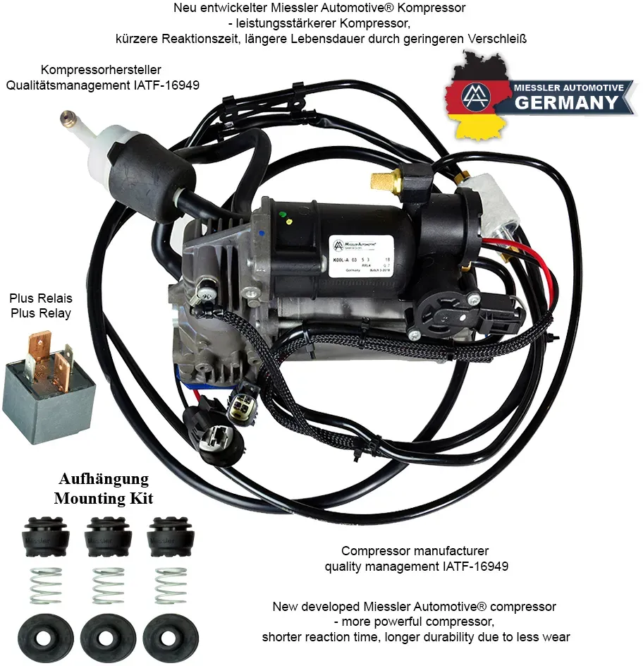 MIESSLERAUTOMOTIVE Kompressor, Druckluftanlage 2464018984 Hinterachse mitte für LAND ROVER