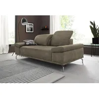 2-Sitzer HOME AFFAIRE "Caluna", grau (taupe), B:202cm H:97cm T:111cm, Luxus-Microfaser Vintageoptik (100% Polyester);Flachgewebe (100% Polyester);Luxus-Mikrofaser (90% Polyester, 10% Polyamid), Sofas, mit Sitztiefen- und Kopfteilverstellung