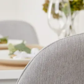 Homestyle4u Essgruppe mit 2 Stühlen Weiß Grau 2372,