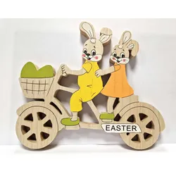HGD Dekofigur aus Holz "Osterhasen-Tandem"