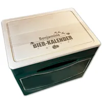Unikatolo Bierkastenbrett Adventskalender personalisiert mit Name, Geschenkidee für Männer, Oktoberfest, Geburtstag, Hocker, Holz, Bierbank, Holzbrett Gravur, Schneidebrett, Bierkalender