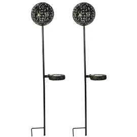 Hti-Living Solarlampe Luna 2er Set Flower Braun