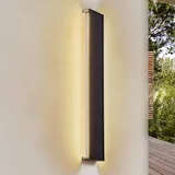 LINDBY LED-Solar-Wandleuchte 'Laarni' dimmbar IP54, schwarz