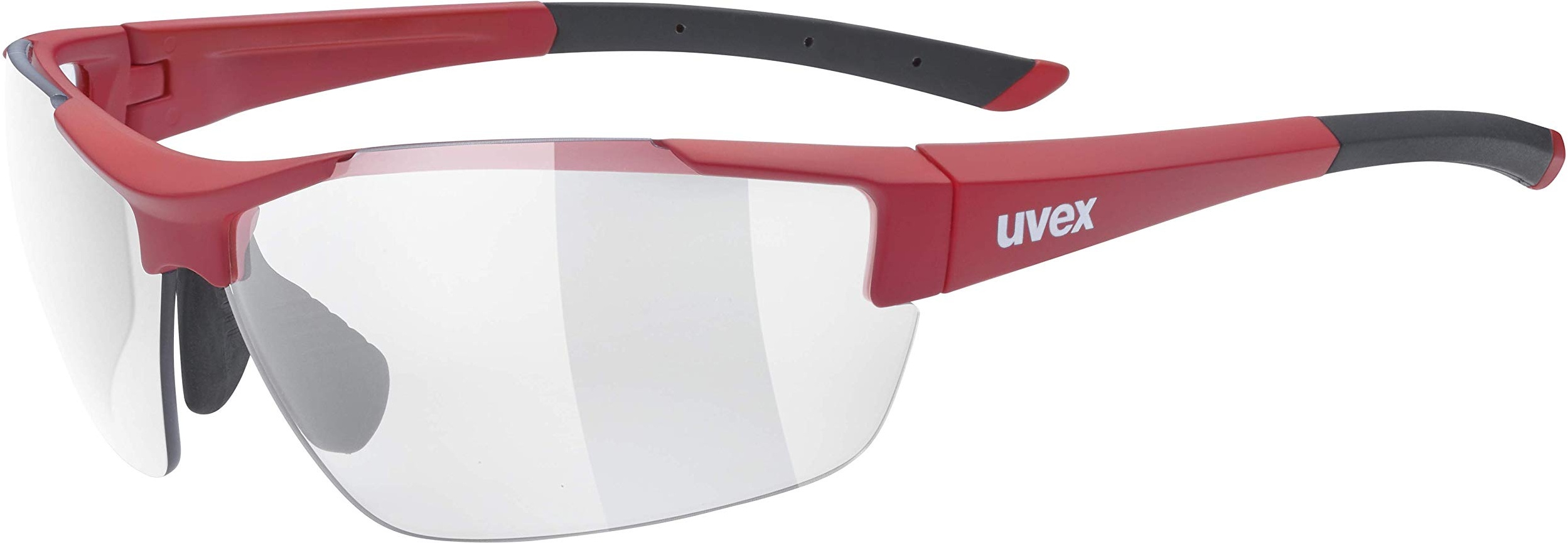 uvex sportstyle 612 VL - Sportbrille für Damen und Herren - selbsttönend - druckfreier Tragekomfort & perfekter Halt - red matt/smoke - one size