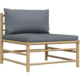 vidaXL Garten-Lounge-Set 2-tlg. dunkelgrau Bambus