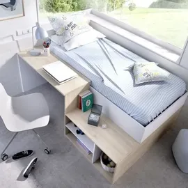 les tendances Kombiniertes Kinderbett KRIC 90 x 190 cm Eiche natur weiß
