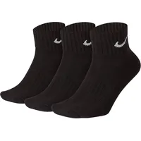 Nike Unisex One Quarter 3ppk Value Knöchelsocken (3 Paar), Schwarz (Black/White), XL EU