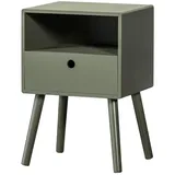 Woood Nachttisch Ozzy aus MDF, klassischer Stil, warmes Grün, lackierte Oberfläche, kompakte Maße
