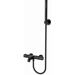 Aloni Wannenarmatur mit Thermostat und Handbrause schwarz matt
