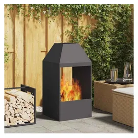vidaXL Feuerplatz Ø 100 cm Schwarz