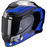 Scorpion Exo-R1 Evo Air Blaze Helm, schwarz-blau, Größe M
