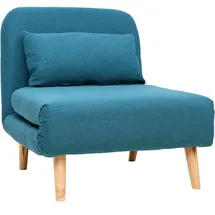 miliboo Schlafsessel AMIKO Polyester 80 x 90 x 100 cm Blau mit verstellbarer Rückenlehne
