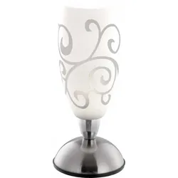 Tisch Lampe Leuchte Beleuchtung Metall Nickel Matt Chrom Opal Schlaf Zimmer Büro