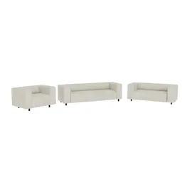 S-Style Couch Cord 3-Sitzer + 2-Sitzer + Sessel Beige
