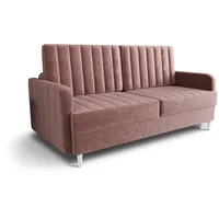 O-Sofa Schlafsofa, Rosa, Textil, 2-Sitzer, 222x100x100 cm, Wohnzimmer, Sofas & Couches, Schlafsofas