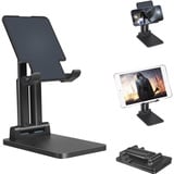 Tablet Ständer, Verstellbare Faltbarer Tablet Halter Handy Ständer, Super Stabiler Dual-Pole Support Monitor Stand Kompatibel mit iPad 12,9, 11, 10,5, 9,7 Air Mini 2 3 4 und Allen 4–12.9" Tablets