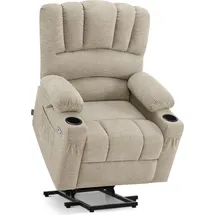 MCombo Fernsehsessel 7102 Stoff 0 x 0 x 0 cm Beige elektrisch mit Aufstehhilfe und Liegefunktion