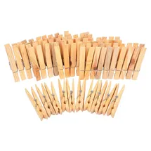 HOME IDEAS Holz-Wäscheklammern 50 Stück Naturholz (Beige, Braun) Wäscheklammer Bastelklammern