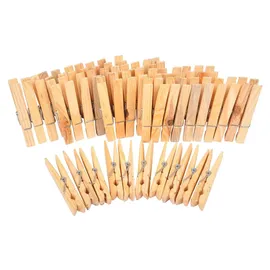 HOME IDEAS Holz-Wäscheklammern 50 Stück Naturholz (Beige, Braun) Wäscheklammer Bastelklammern