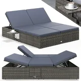 CASARIA Sonnenliege 200 x 160 x 33 cm Grau/Anthrazit