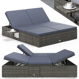 CASARIA Sonnenliege 200 x 160 x 33 cm Grau/Anthrazit