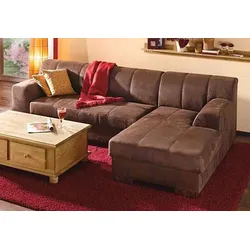 Ecksofa HOME AFFAIRE "Falk klare Linien, elegant und zeitlos, L-Form", grau, B:262cm H:77cm T:159cm, Sofas, mit Federkern und wahlweise mit Bettfunktion