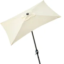Aktive Rechteckiger Balkonschirm, Terrassenschirm, Rechteckschirm, Gartenterrassenschirm, 200x120 cm, cremefarben, Aluminiummast