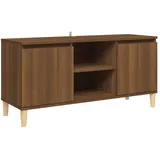 vidaXL TV-Schrank Massivholz-Beine Braun Eichen-Optik 103,5x35x50 cm