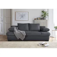 Schlafsofa COLLECTION AB "Chicago", grau (anthrazit), B:200cm T:95cm, 100%Polyester, Sofas, mit Bettfunktion und Bettkasten, im Cord-Samt Mix