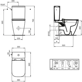 Ideal Standard i.life B Stand-Tiefspül-WC mit WC-Sitz Weiß