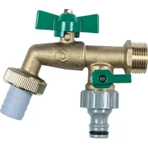 CORNAT Zweiwege-Kugel-Auslaufventil 3/4 Zoll Messing, matt