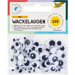 folia Wackelaugen weiß selbstklebend sortiert Ø unterschiedlich mm 100 St.