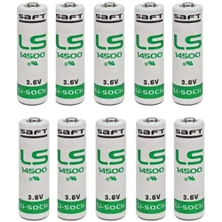 10x Saft Lithium 3,6V Batterie LS 14500 AA - Zelle