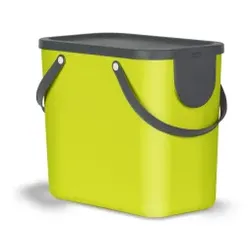 Rotho Mülleimer Trennsystem ALBULA, 25 Liter, Stapelbares Recycling Müllsystem für die Küche, Farbe: lime grün