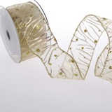 Wellenband mit Glitzerpunkten - Gold - 50mm - 10m - 8284 22